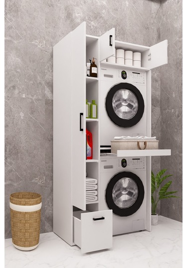 Mdf Çamarış Makinesi Ve Kurutma Makinesi Dolabı Çekmeceli Beyaz