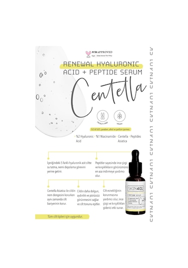Skin401 %2 Hyarulonik Asit Peptit Yogun Nemlendirici Serum 30ml