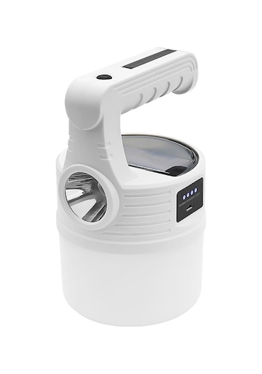 Yifomall Mx-518 Güneş Enerjili Led Feneri - Taşınabilir Dış Mekan Işığı, Kamp Ve Acil Durum Lambası, Askı Ve Taşıma Özelliğiyle Beyaz