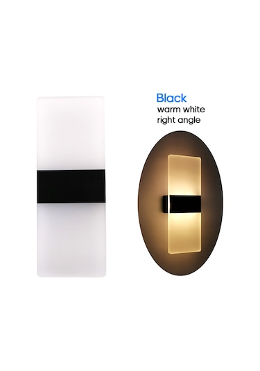 Ac 85-265v 6w Modern Duvar Aplik Üst Aşağı Lamba Akrilik Led Duvara Monte Işıklar İç Mekan Aydınlatması Yatak Odası Balkon Koridor Merdiven İçin Siyah