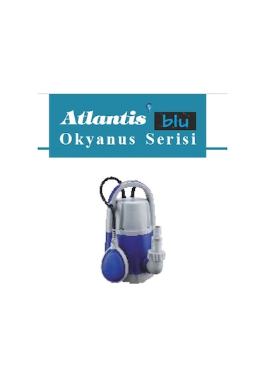 Atlantis Blu Qsb Jh-750w Plastik Gövdeli Temiz Su Drenaj Pompa