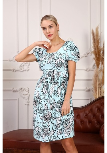 Aymeravm - Arkası Dekolteli Poplin Kadın Elbise - Knz2028Ga