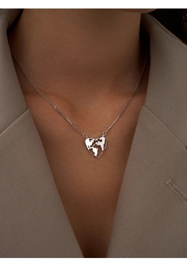 Marıola Gümüş 925 Kolye, Kalp Pandantifli Zincir 267691934 Gümüş