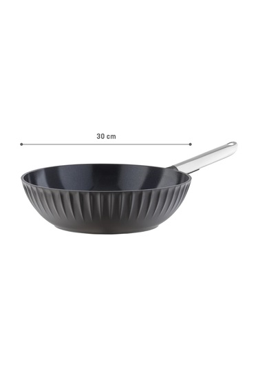 Madame Coco Freya Wok Tava - Kahverengi - 30 CM