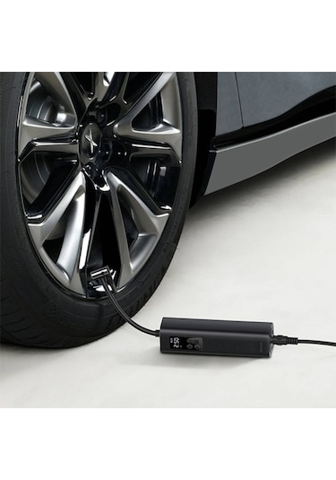 Didadodo Baseus Mini Dijital Lastik Şişirme Pompası, Siyah Led Işıklı, Hızlı Şarj