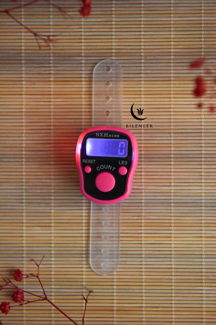 Led Işıklı Zikirmatik 5 Adet Pembe