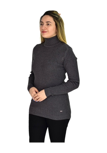 Kadın Büyük Beden Balıkçı Yaka Kazak R22897 Bgl-st03178-1 001