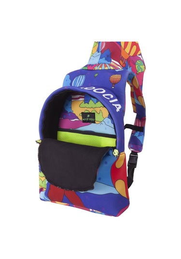 İkigai City Serisi Okula Dönüş Kapadokya Desenli Çıkabilir Kapüşonlu Hafif Notebook Cepli Sırt Çantası - Renkli Çok Renkli