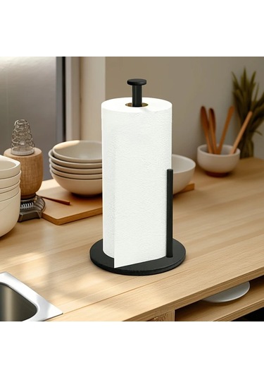 Honeybeeshop Mutfak Rulo Tutucu 2 Adet Siyah Premium Paslanmaz Celik Papir Rulo Tutucu Tezgah Rulo Dagiticisi -