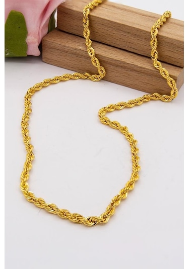 Latif Kuyumculuk 22 Ayar Altın Zincir 3 MM Halat Altın Zincir Kolye 55 CM