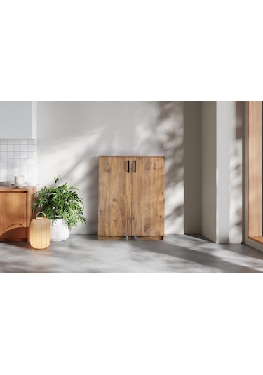 Çok Amaçlı 2 Kapaklı Mutfak Erzak Kiler Dolabı 80x52x120cm