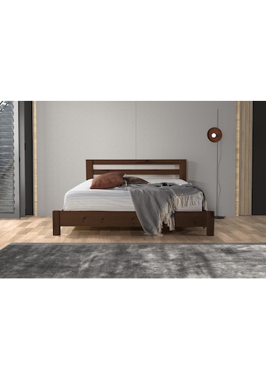 Palma Ithal Ladin Masif Ahşap Karyola Ceviz 120 X 200
