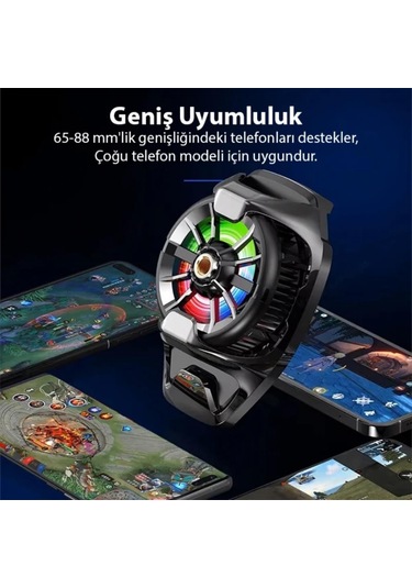 Polham 18w Süper İletken Klipsli Radyatörlü Telefon Soğutucu, Buz Tipi Tüm Telefonlara Uyumlu Soğutucu