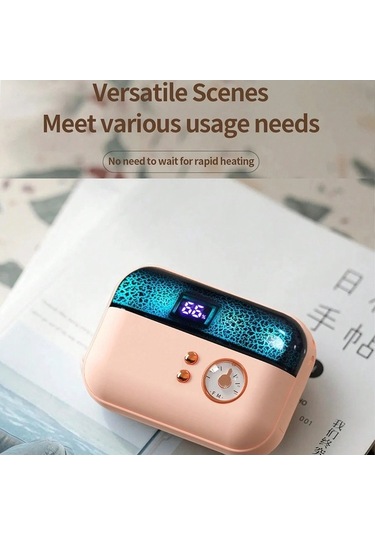 Dm Hx-869 4000mah Kışlık Elektrikli El Isıtıcı Dijital Ekranlı Power Bank Pembe