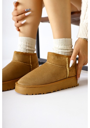 Lilly-anne Vizon Süet İçi Kürklü Kısa Bot 001