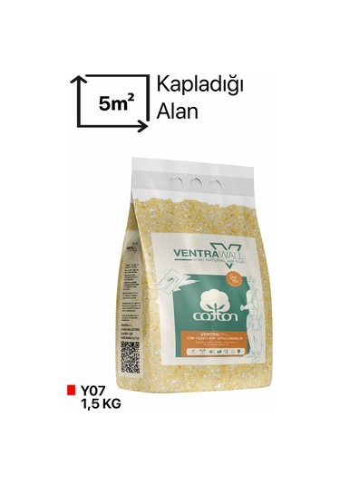 Ventrawall Sarı İç Cephe Boyası - Pamuk Sıva - Y07-S - 1.5 Kg