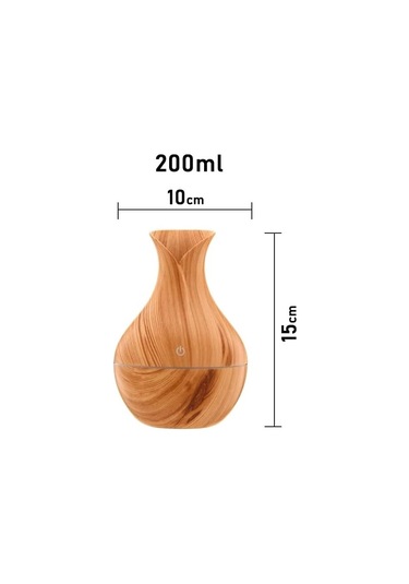 Mobgift Ahşap Görünümlü Ledli Buhurdanlık Difüz Bej