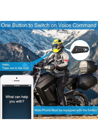 BT22 Motosiklet Bluetooth 5.0 Kablosuz İntercom Kask Kulaklık