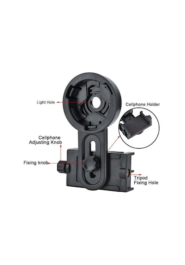 Yaozixa Akıllı Telefon Gözlemci Uyumlu Tutucu - Genişleyebilir Plastik + Metal Makyaj - 26.4-46.4mm Gözmercek Çapı, 54.6-97.9mm Telefon Genişliği