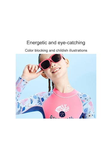 Dıve & Saıl M155589k 2.5mm Tek Parça Sıcak Çocuk Wetsuit Uzun Kollu Şnorkel Sörf Elbisesi Koyu Mavi