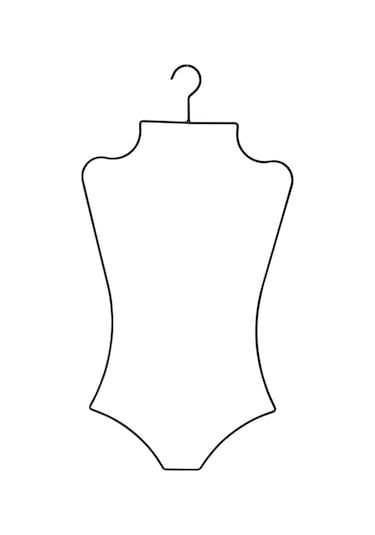 Nyn Askı Metal Vücut Formlu Bikini Mayo Askısı Beyaz Renk 1 Adet Siyah