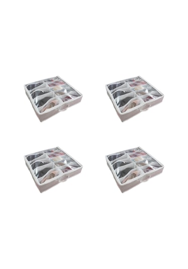 Alas 4'Lü Yeni Sezon Nano Teknoloji Kumaş Ayakkabı Saklama Çantası Seti(10 Gözlü)