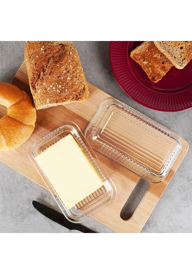 Mutfakta Saklama Ve Servis İçin Cam Kapaklı Tereyağı Kutusu Jsr -