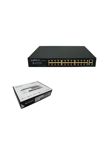 Mpıa Mp-poe24 360w 10/100 /1000 Mbps 24 Port Metal Kasa Poe Switch