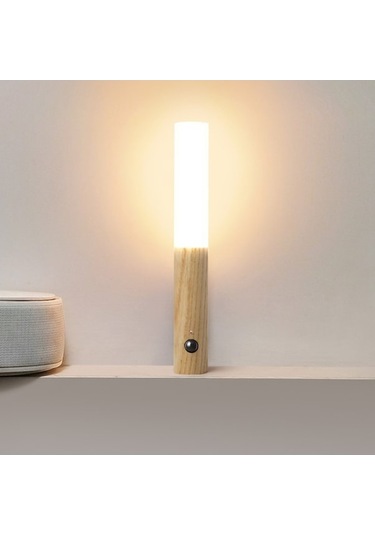 Novahub Akıllı Gece Lambası Koridor Vücut Sensörlü Işık Ahşap Duvar Aplik Şarj Edilebilir Lamba Oda Koridor Gardırop Led Kullanımı, Pratik Aydınlatma Diğer
