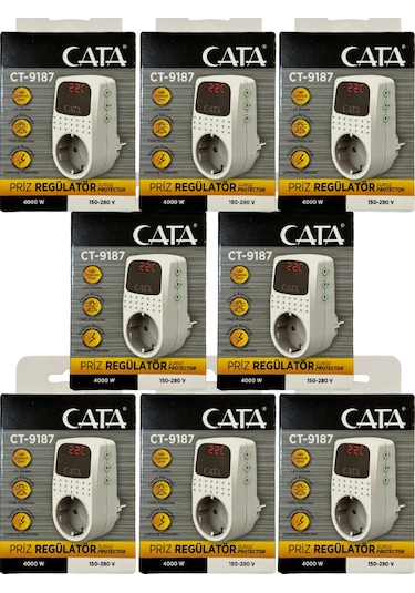 Cata Ct-9187 4000w Akım Korumalı Led Göstergeli Priz 8 Adet