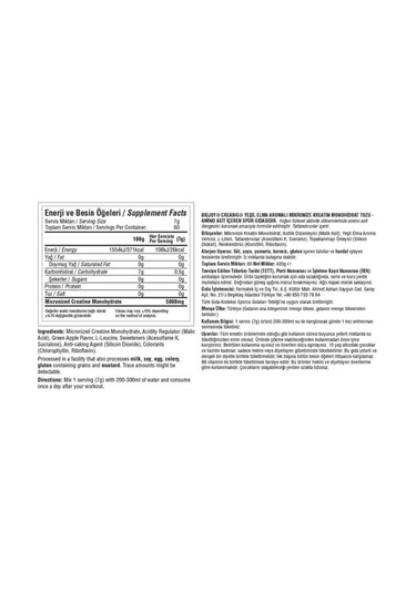 Bigjoy Sports Kreatin Creabig 420gr 60 Servis Yeşil Elma