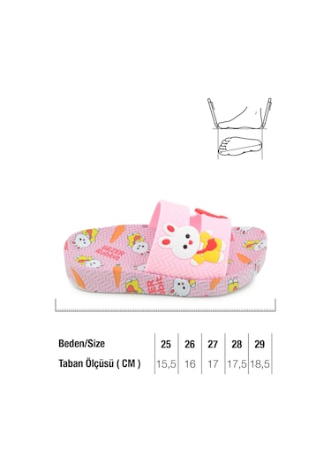 Gezer Rabbit Kız Çocuk Yazlık Airblow Islak Zemine Uygun Rahat Taban Ev Banyo Havuz Plaj Günlük Terl PEMBE