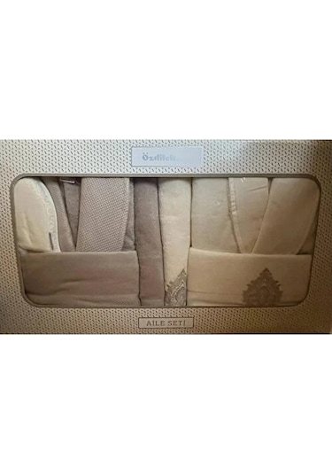 Özdilek Majestic Aile Bornoz Seti Bej-krem/bej