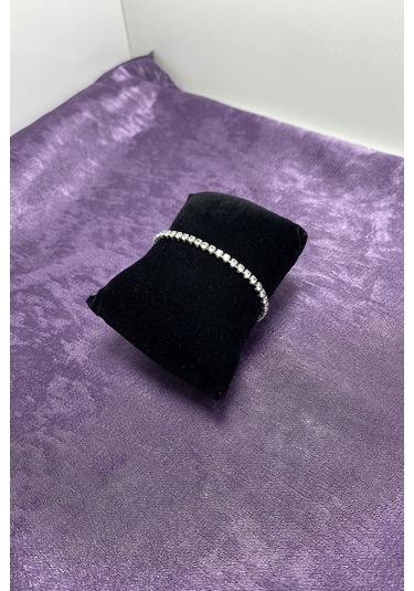 Gümüş Kaplama Zirkon Taşlı Su Yolu Bileklik Çok Renkli