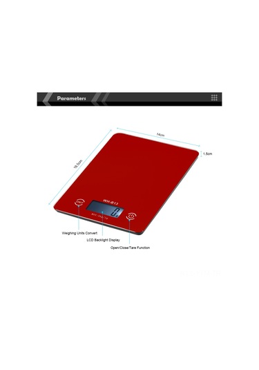 5kg/1g Hassas Dokunmatik Ekran Lcd Arka Işık Dijital Mutfak Gıda Tartısı G/lb/oz Elektronik Ağırlık Dengeleyici Pişirme Terezi Fonksiyonu Kırmızı