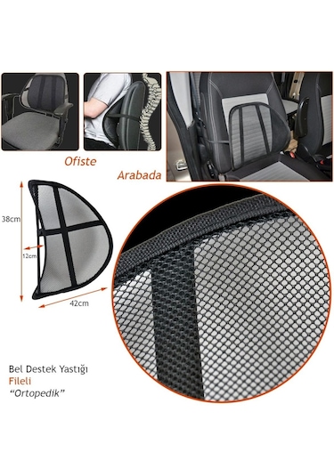 Carub Bel Arkası Sırtlık Ortopedik Siyah Br4819001