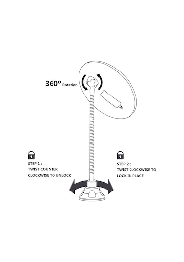 Vkemall 10x Büyüteçli Makyaj Aynası, Led Ayna Ayarlanabilir Esnek Kaz Boynu Kilitli Emiş