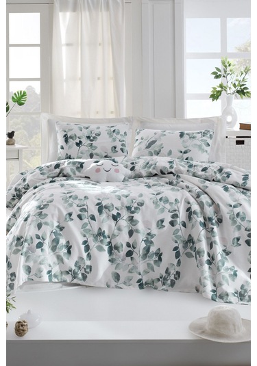 Enlora Home Pike Seti Baskılı Çift Kişilik Sabine Yeşil