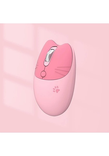 Besthome1 Kedi Karikatür Baskılı Kablosuz Sessiz Fare Kahve Renkli Uzaktan Kullanılabilir Mouse Diğer