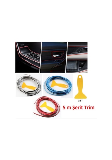 Araba Dekorasyon 5 Metre Şerit Trim Mavi