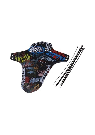 Pazly Hafif Dağ Bisikleti Çamurluğu - Ön Ve Arka Kablo Bağları İle Resimli Gösteri Çok Renkli