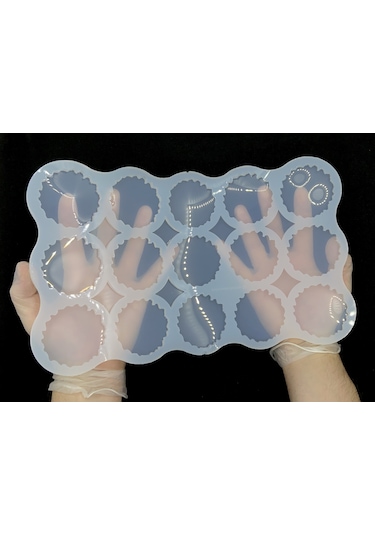 Epoksikalipmarketi Epoksi Silikon Magnet Kalıbı 15'li Geode Stil 2