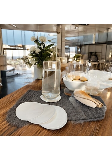 Kağıt Bardak Altlığı Cam Bardak Altlığı 80 Mm Yuvarlak 250 Adet Beyaz
