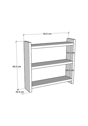 Tezgah Üstü Çok Amaçlı Baharatlık 3 Raflı Mutfak Rafı 40x10 Cm Be