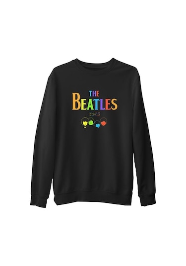 The Beatles Siyah Erkek Kalın Sweatshirt