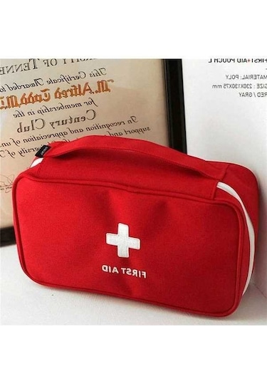 Novahub Seyahat İlk Yardım Çantası Ev Acil Durum Kurtarma Kutusu Kırmızı