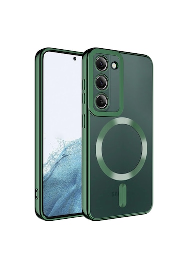 Galaxy S23 Uyumlu Magsafe Wireless Şarj Özellikli Klfs Setro Silikon-koyu Yeşil Koyu Yeşil
