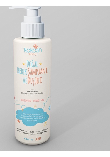 Kokosh Beauty Hindistan Cevizi Zeytinyağı Sirke Doğal Bebek Şampuanı ve Duş Jeli 400 ML