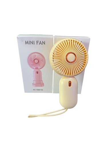 Avuç İçi Taşınabilir Şarjlı Mini Vantilatör El Fanı Bej Ym88196