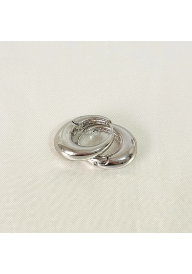 Kararmaz Vıp Bombeli Silver Küpe Gold